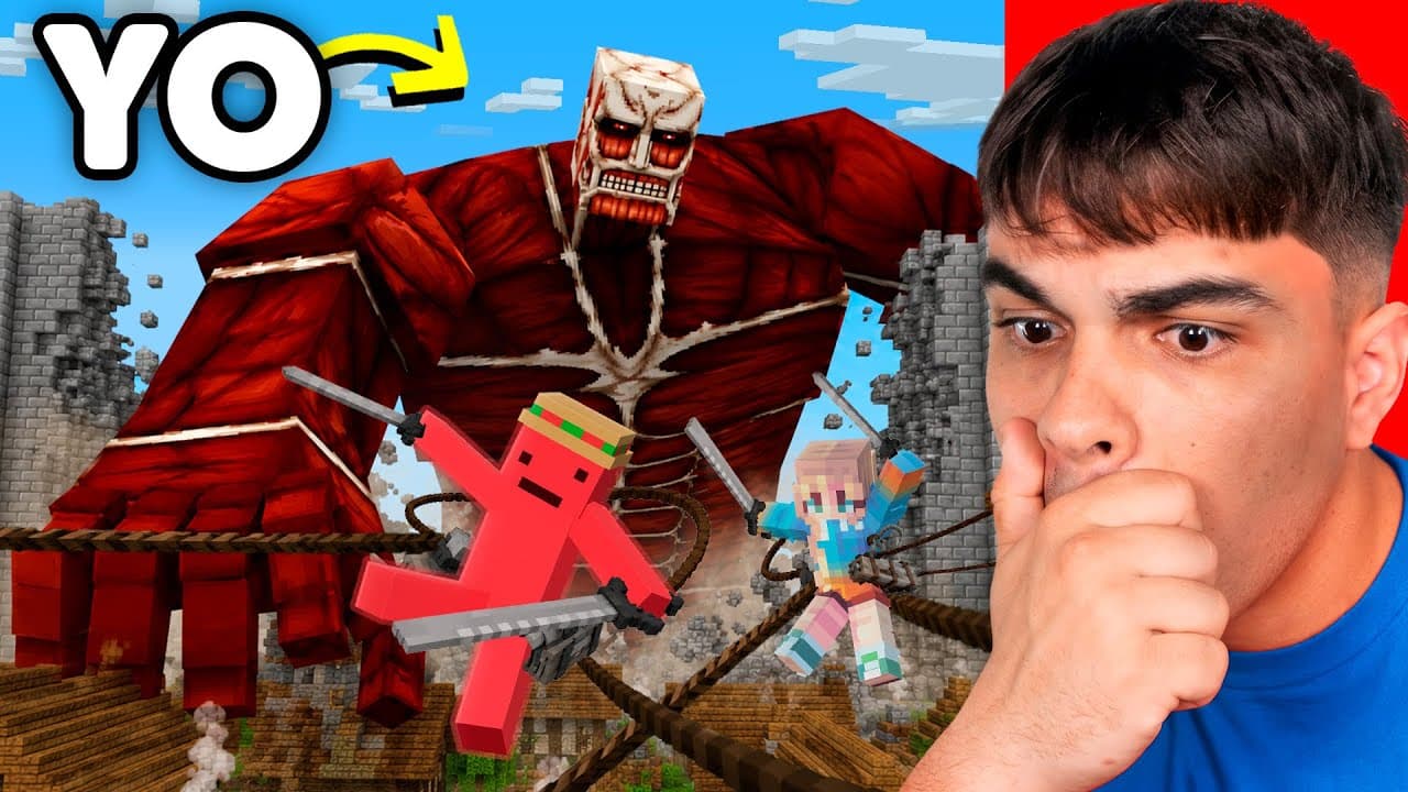 Me Convertí en TITAN COLOSAL vs 2 Cazadores en Minecraft